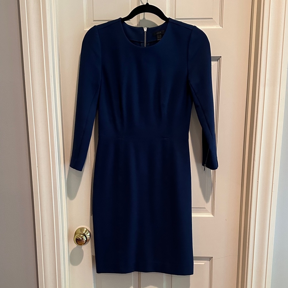 J. Crew Classic Long Sleeve Dress in Deep Blue
